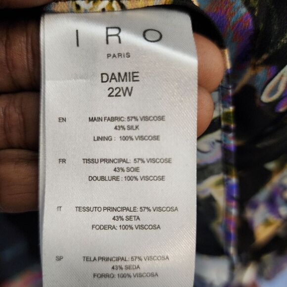 IRO Silk Blend Draped Wrap-effect Asymmetric Hem Damie Multicolor Mini Dress - Picture 13 of 16